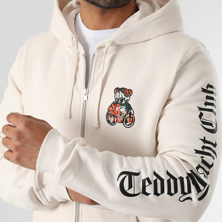 Teddy Yacht Club - Sudadera con capucha y cremallera Essentials Art Series Naranja Beige