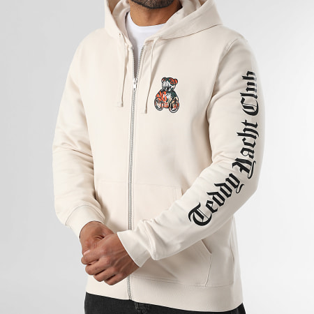 Teddy Yacht Club - Sudadera con capucha y cremallera Essentials Art Series Naranja Beige