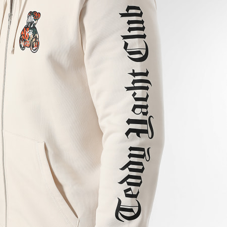 Teddy Yacht Club - Sudadera con capucha y cremallera Essentials Art Series Naranja Beige