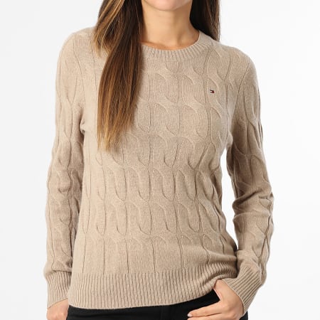 Tommy Hilfiger - Pull Femme Soft Wool Cable 3586 Beige
