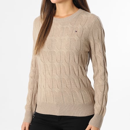 Tommy Hilfiger - Pull Femme Soft Wool Cable 3586 Beige