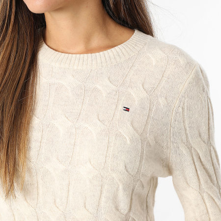 Tommy Hilfiger - Pull Femme Soft Wool Cable 3586 Beige Clair