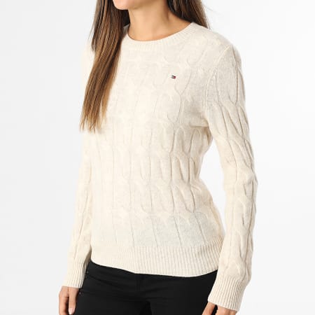 Tommy Hilfiger - Pull Femme Soft Wool Cable 3586 Beige Clair