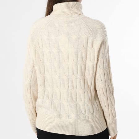 Tommy Hilfiger - Pull Col Roulé Femme Soft Wool Cable Roll 6791 Beige