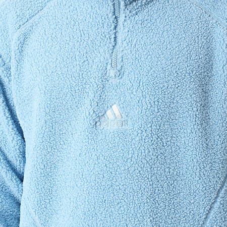 Adidas Sportswear - Sweat Capuche Zippée Sherpa Borg KR5169 Bleu Clair