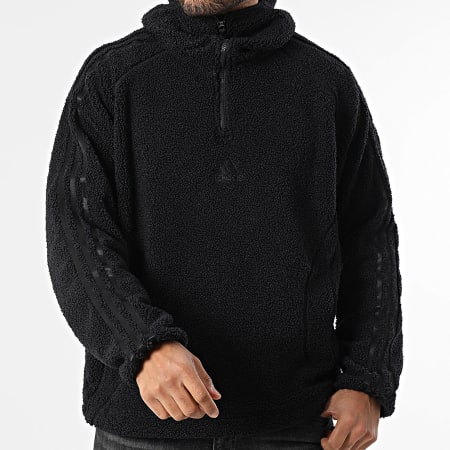 Adidas Sportswear - Zipped Sherpa Borg Hooded Sweatshirt KR5187