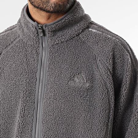 Adidas Sportswear - Zipped Sherpa Jacket with Stripes Borg KR5188