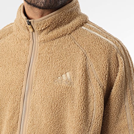 Adidas Sportswear - Veste Sherpa Zippée A Bandes Borg KR5190 Camel
