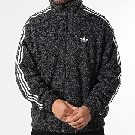 Adidas Originals - Veste Zippée Sherpa A Bandes Boucle KS5274 Noir