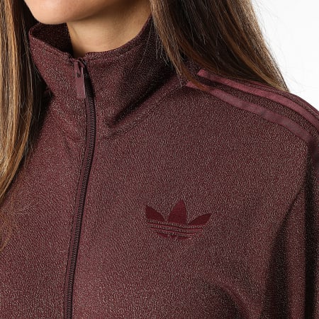 Adidas Originals - Veste Zippée A Bandes Femme Lurex KS7788 Bordeaux Doré