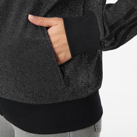 Adidas Originals - Chaqueta Zippée A Bandas Mujer Lurex KS7789 Negro Plateado