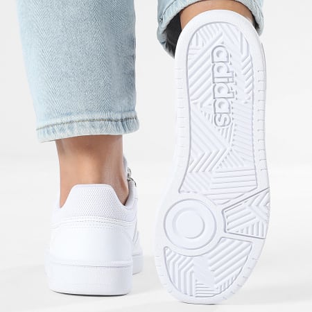 Adidas Sportswear - Baskets Femme Hoops 3 Low Classic GW0433 x SUPERLACED Lacets Léopard Beige