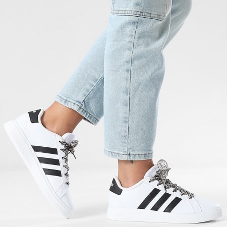 Adidas Sportswear - Baskets Femme Grand Court 2 GW6511 x SUPERLACED Lacets Léopard Beige