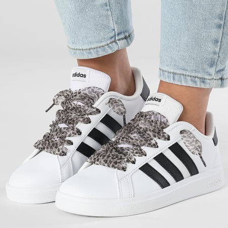 Adidas Sportswear - Baskets Femme Grand Court 2 GW6511 x SUPERLACED Lacets Léopard Beige