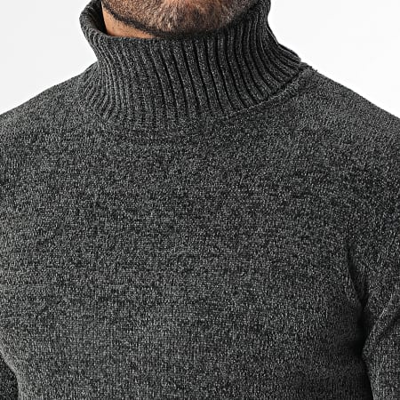 KZR - Pull Col Montant 021 Gris Anthracite Chiné