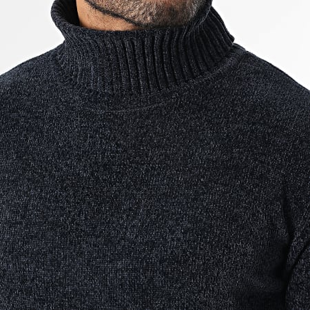 KZR - Pull Col Montant 021 Bleu Marine Chiné