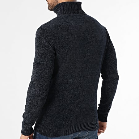 KZR - Pull Col Montant 021 Bleu Marine Chiné