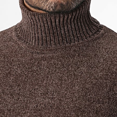 KZR - Pull Col Montant 021 Marron Chiné