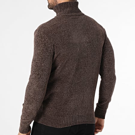 KZR - Pull Col Montant 021 Marron Chiné