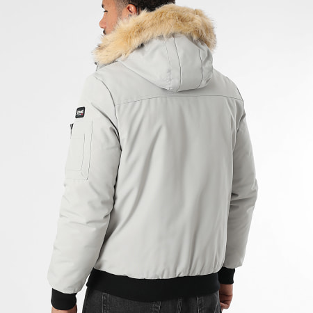 Schott NYC - Parka Capuche Fourrure Keyburn Gris
