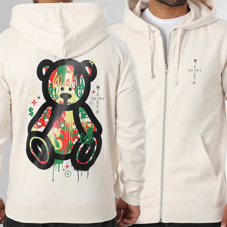 Teddy Yacht Club - Sudadera con capucha y cremallera Art Series Luxury Beige