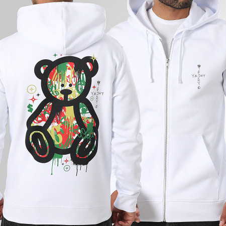 Teddy Yacht Club - Sweat Zippé Capuche Art Series Luxury Blanc