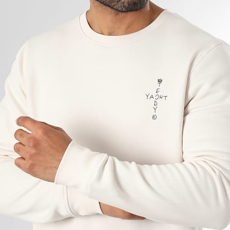 Teddy Yacht Club - Sudadera de cuello redondo Art Series Beige Lujo