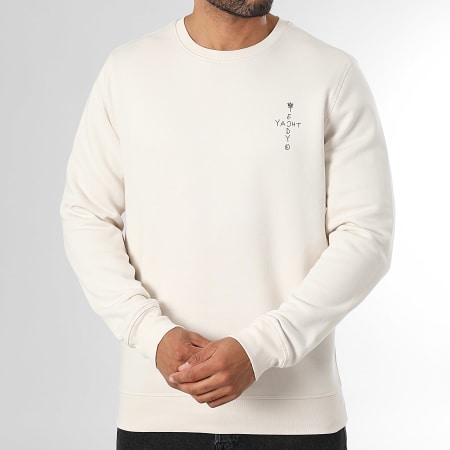Teddy Yacht Club - Sudadera de cuello redondo Art Series Beige Lujo