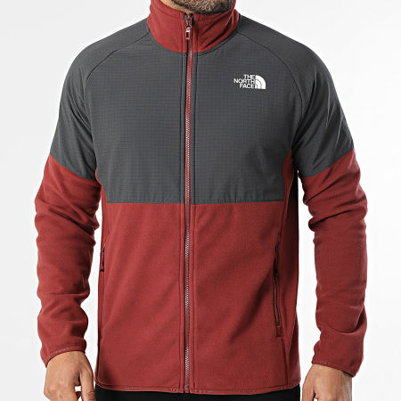 The North Face - Veste Polaire Glacier A89JG Rouge Brique Gris Anthracite