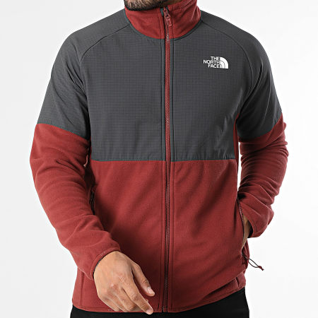 The North Face - Veste Polaire Glacier A89JG Rouge Brique Gris Anthracite