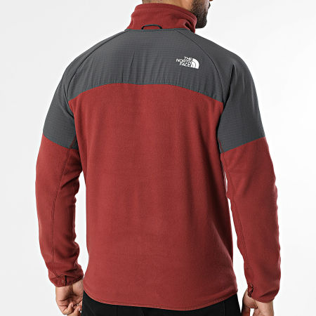 The North Face - Veste Polaire Glacier A89JG Rouge Brique Gris Anthracite