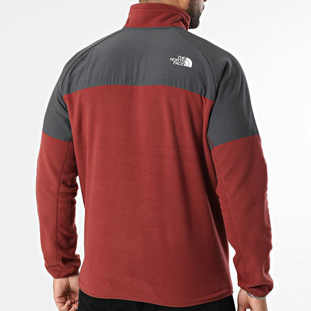 The North Face - Veste Polaire Col Zippé Glacier A89JH Rouge Brique Gris Anthracite