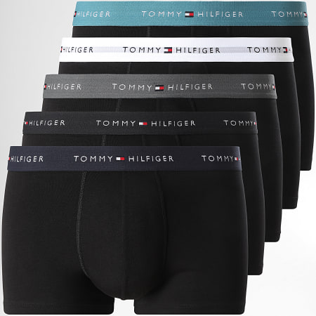 Tommy Hilfiger - Lot De 5 Boxers 3061 Noir Blanc Bleu Marine Gris Bleu