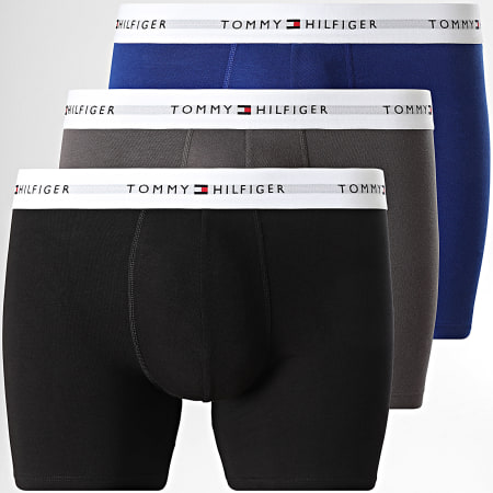 Tommy Hilfiger - Lot De 3 Boxers Brief 2941 Bleu Roi Gris Anthracite Noir
