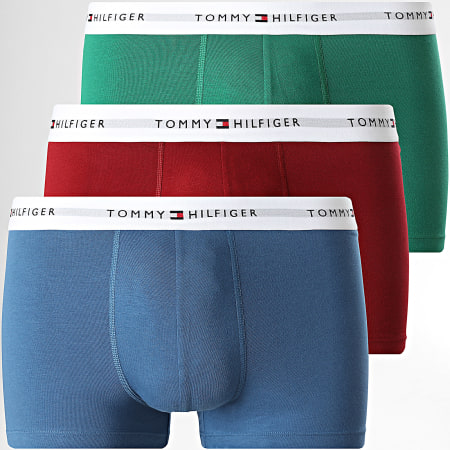 Tommy Hilfiger - Lot De 3 Boxers Trunk 2761 Bordeaux Vert Bleu