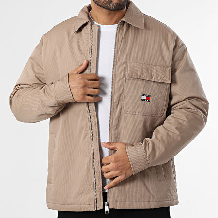 Tommy Jeans - Veste Zippée Padded Tech Cord 2018 Beige