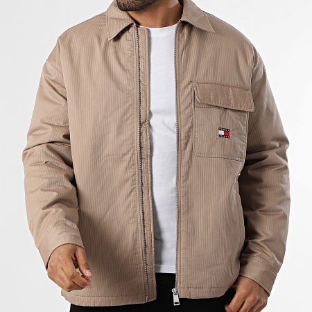Tommy Jeans - Veste Zippée Padded Tech Cord 2018 Beige