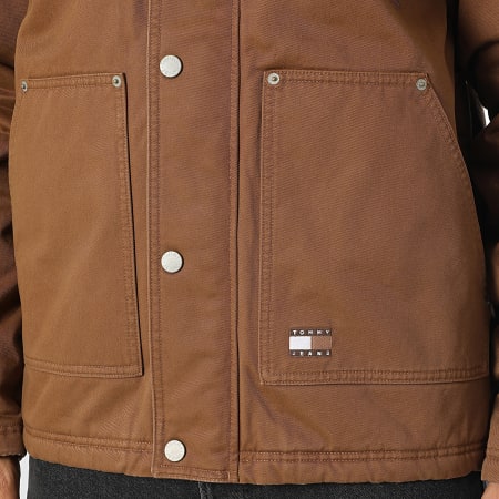 Tommy Jeans - Veste Zippée Twill Chore 2047 Camel Foncé Marron