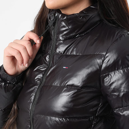 Tommy Jeans - Plumífero Mujer Slim Zip Print Down 1618 Negro