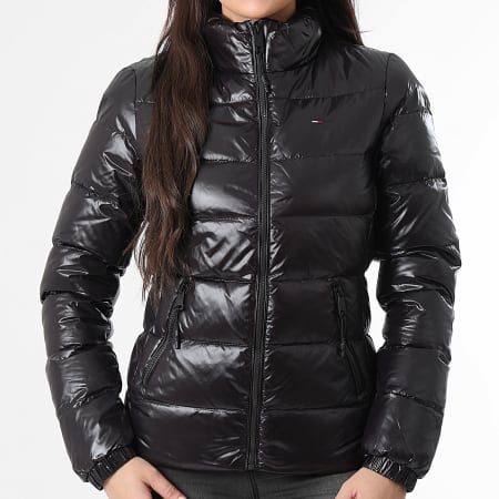 Tommy Jeans - Plumífero Mujer Slim Zip Print Down 1618 Negro