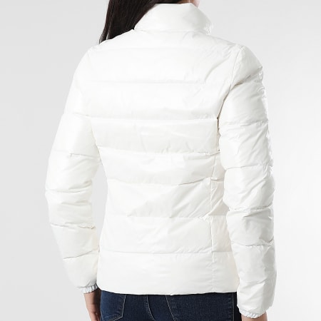 Tommy Jeans - Plumífero Mujer Slim Zip Print Down 1618 Blanco