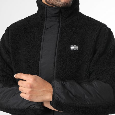 Tommy Jeans - Veste Zippée Sherpa Essential Mix Teddy 2066 Noir