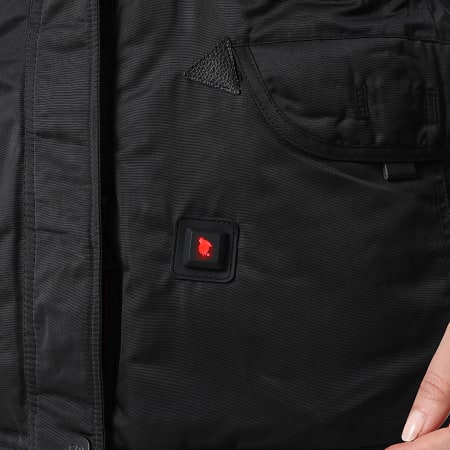 Comme Des Loups - Parka Calentadora Mujer Con Piel Montreal Negra