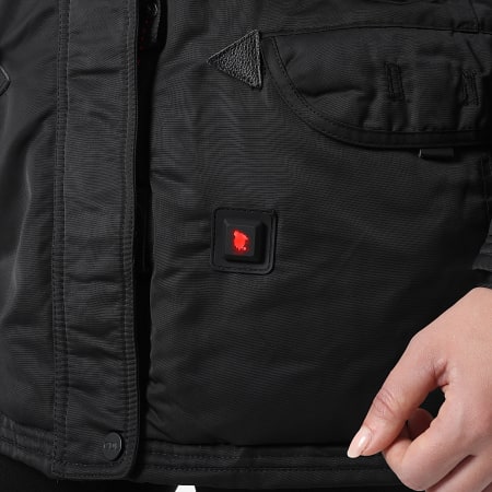 Comme Des Loups - Parka Chauffante Femme Fourrure Montreal Noir Beige