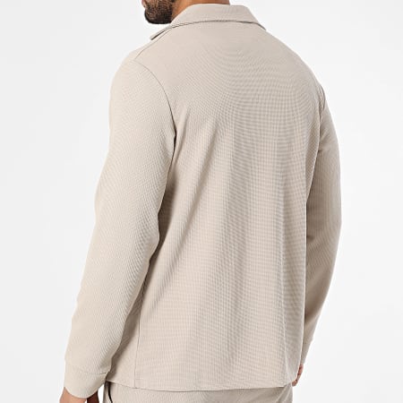 Frilivin - Ensemble Chemise Manches Longues Et Pantalon Texturé 320 Beige