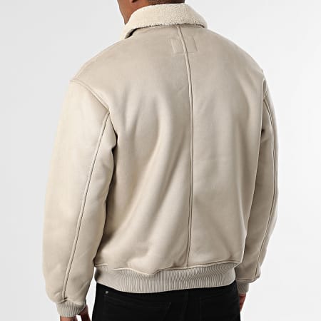 Jack And Jones - Suede Look Zip Bomber Jacket Luke Beige Light