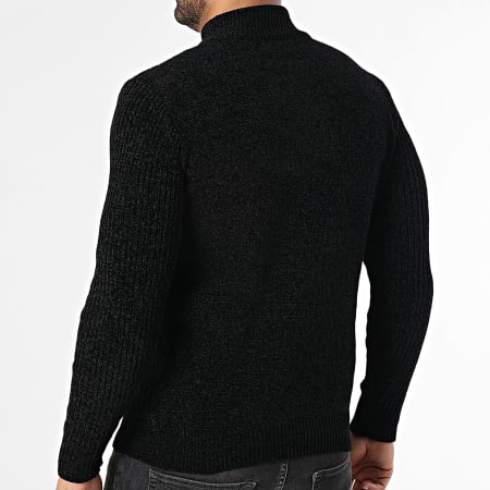 KZR - Pull Col Montant Zippé 087 Noir