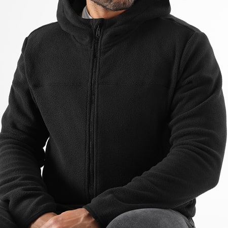 LBO - Lot De 2 Vestes Capuche Zippé Polaire 0004 0005 Blanc Noir