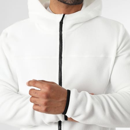 LBO - Lot De 2 Vestes Capuche Zippé Polaire 0004 0005 Blanc Noir