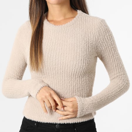 Only - Pull Mohair Femme Viola Beige